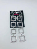 GEO SQUARE SILVER EARRINGS image 0