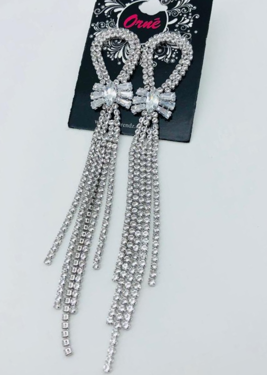 BOW CUBIC MULTI STRING DROP EARRINGS image 1