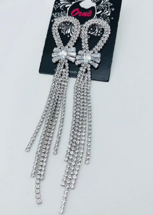 BOW CUBIC MULTI STRING DROP EARRINGS image 1