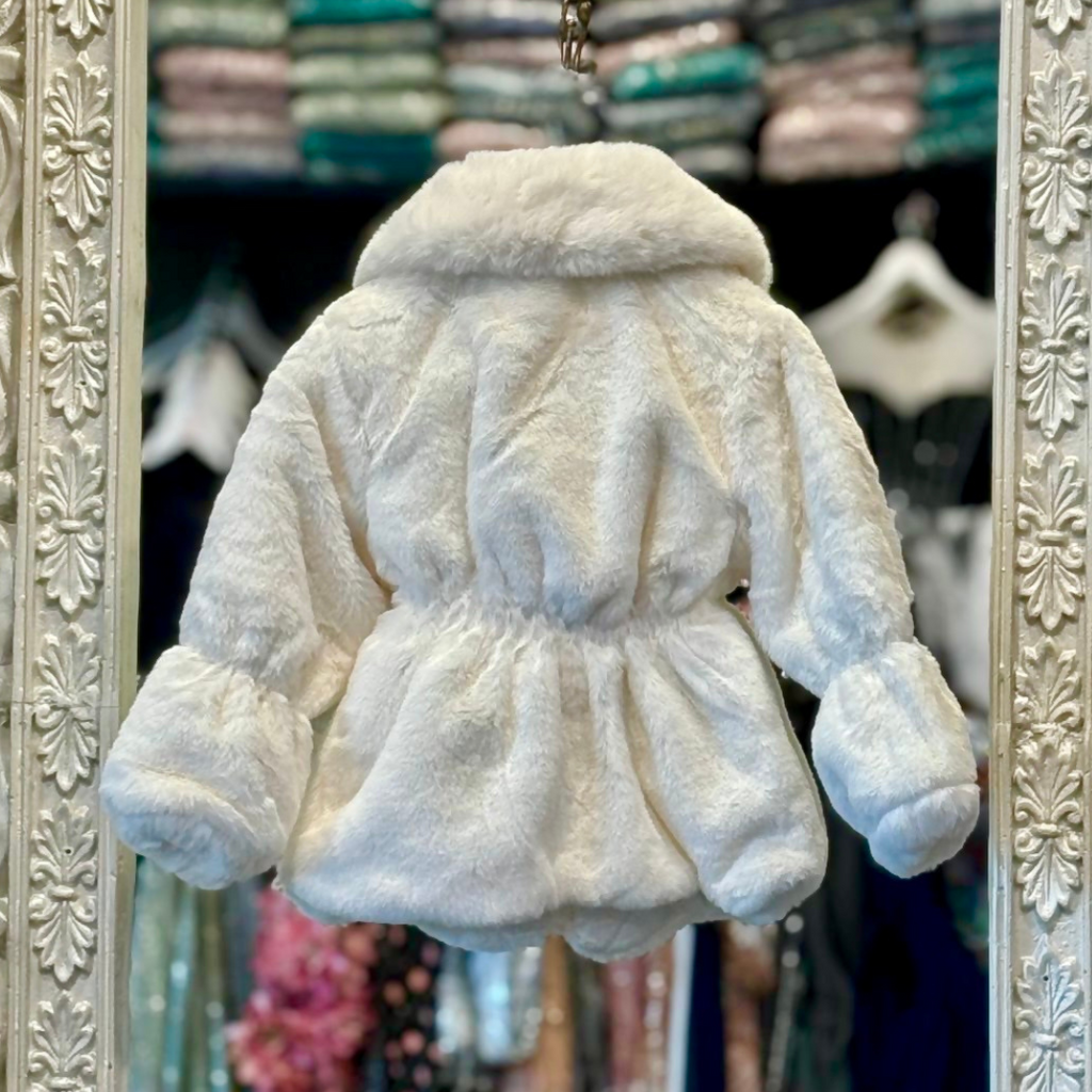 ADELINA - WHITE PLUSH FAUX FUR JACKET image 2