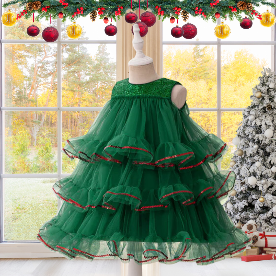 CHRISTMAS TREE GIRL COSTUME DRESS image 0
