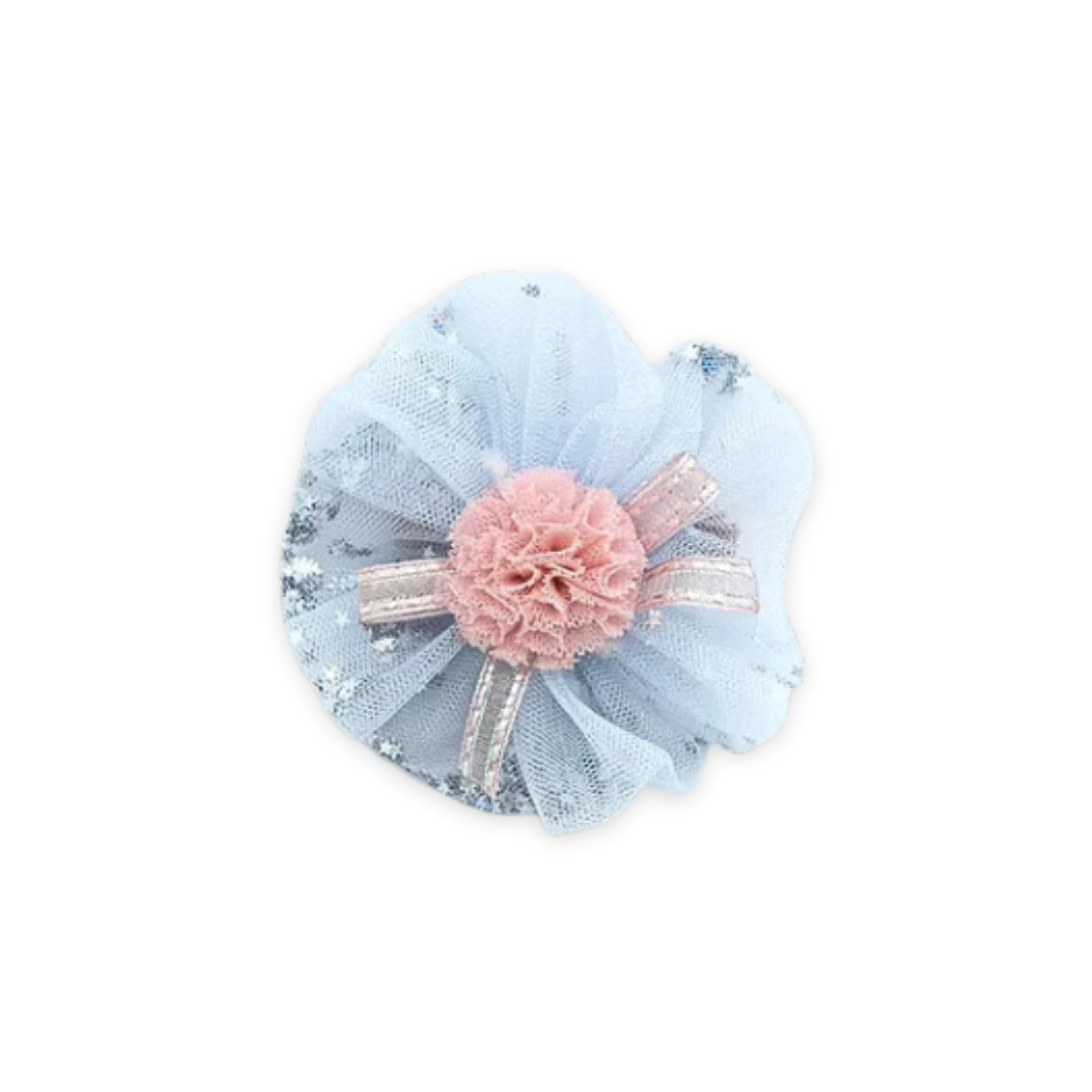 SILVER GLITTER HAIR CLIP SKYBLUE image 0