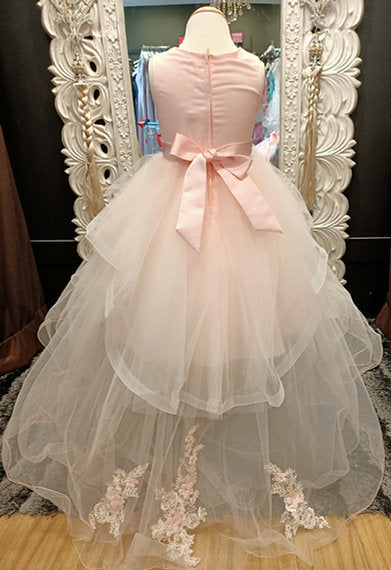 BARBARA HIGH-LOW PEACH DRESS image 9