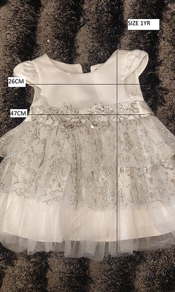 GWEN WHITE/SILVER BABY DRESS image 3