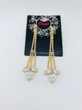 LEAF DROP CUBIC GOLD EARRINGS image 0