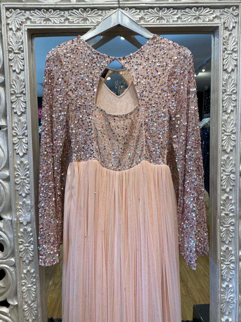 CLAIRE BLUSH LONG SLEEVE DRESS image 2