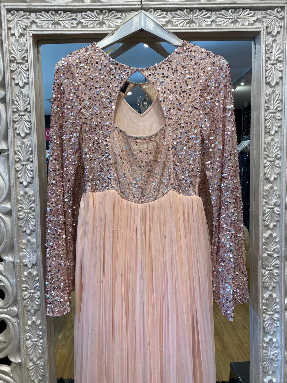 CLAIRE BLUSH LONG SLEEVE DRESS image 2