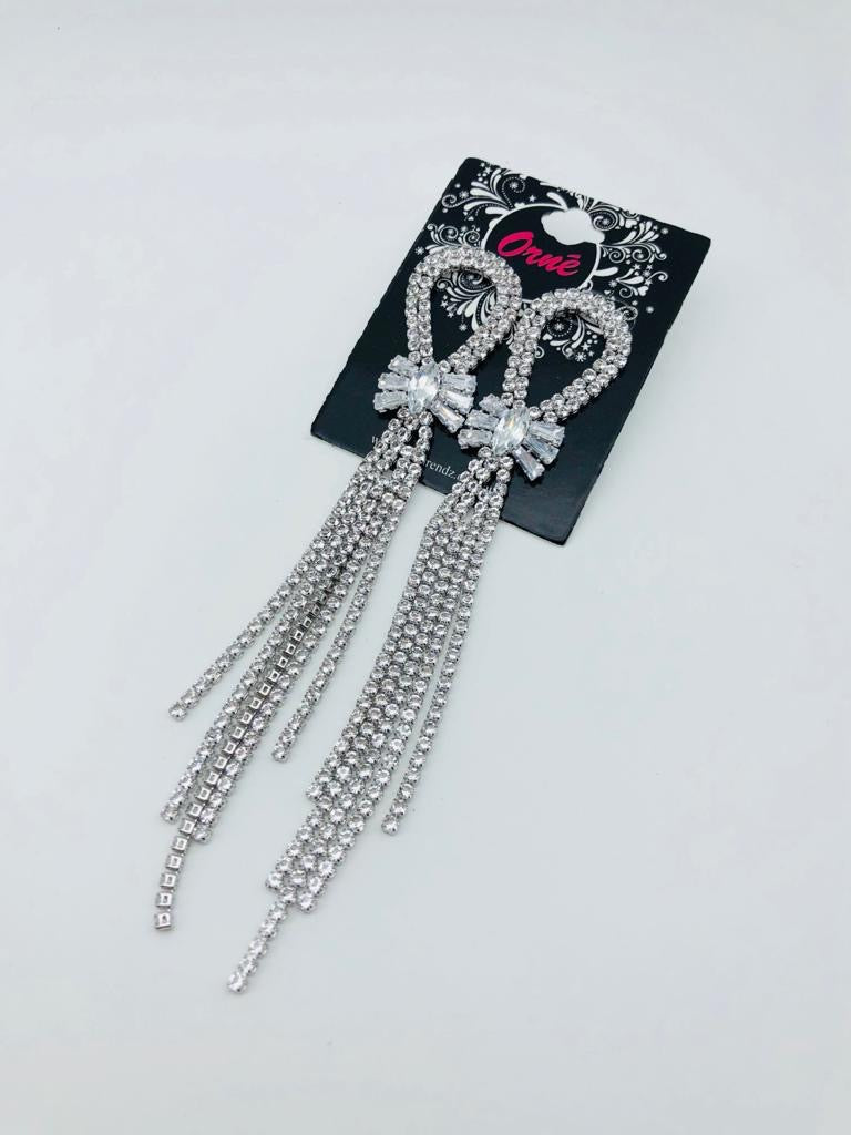 BOW CUBIC MULTI STRING DROP EARRINGS image 0