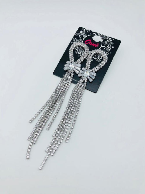 BOW CUBIC MULTI STRING DROP EARRINGS image 0