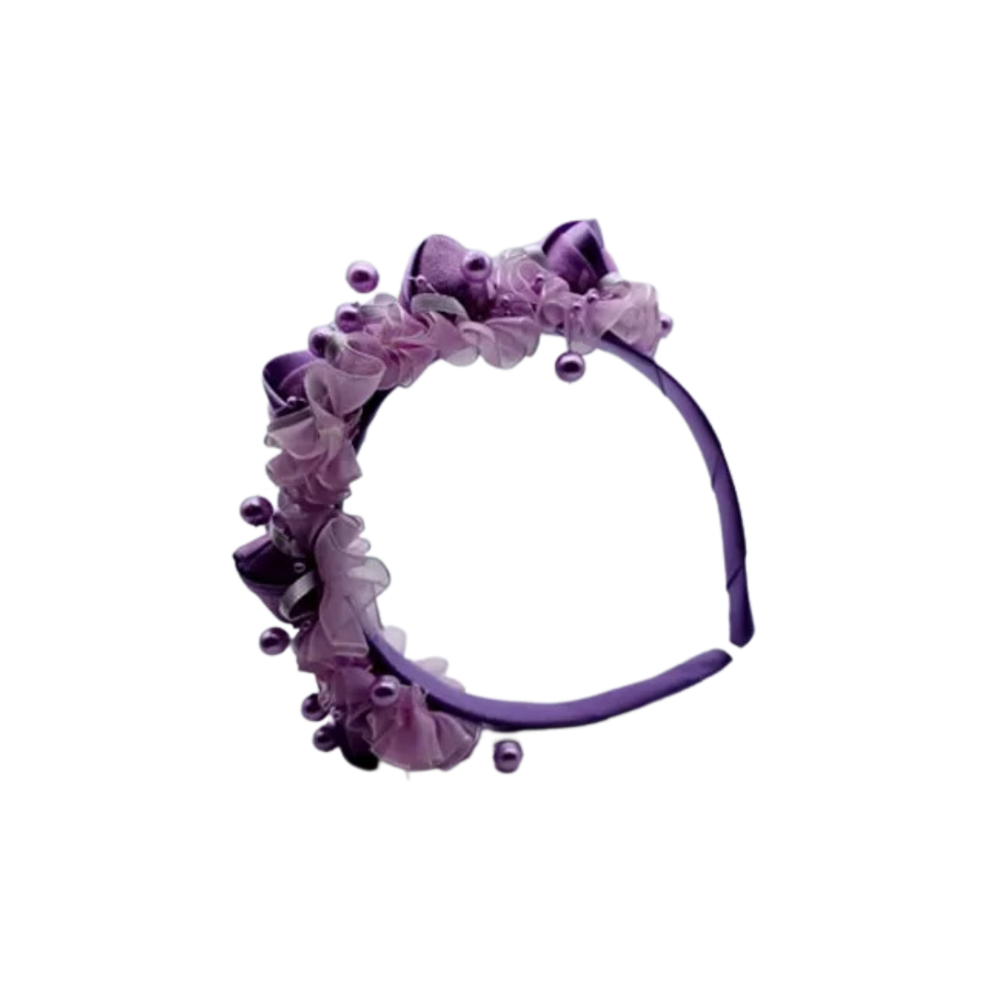PURPLE FLORAL KIDS HEADBAND image 0