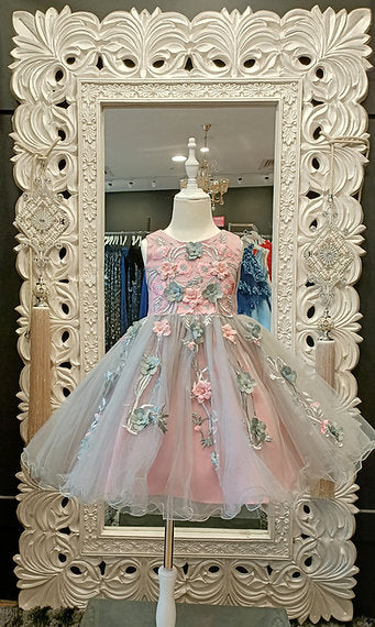 CARLA PINK AND GREY DRESS image 0