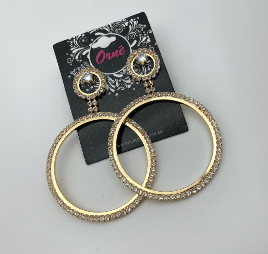 ORBIT CHARM GOLD EARRINGS image 1