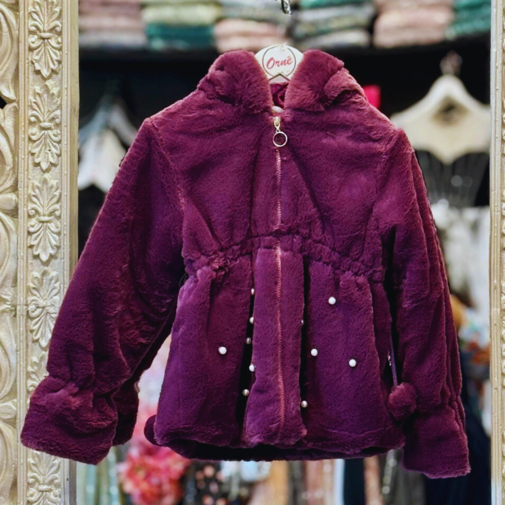 ELISA - PURPLE PLUSH FAUX FUR JACKET image 2