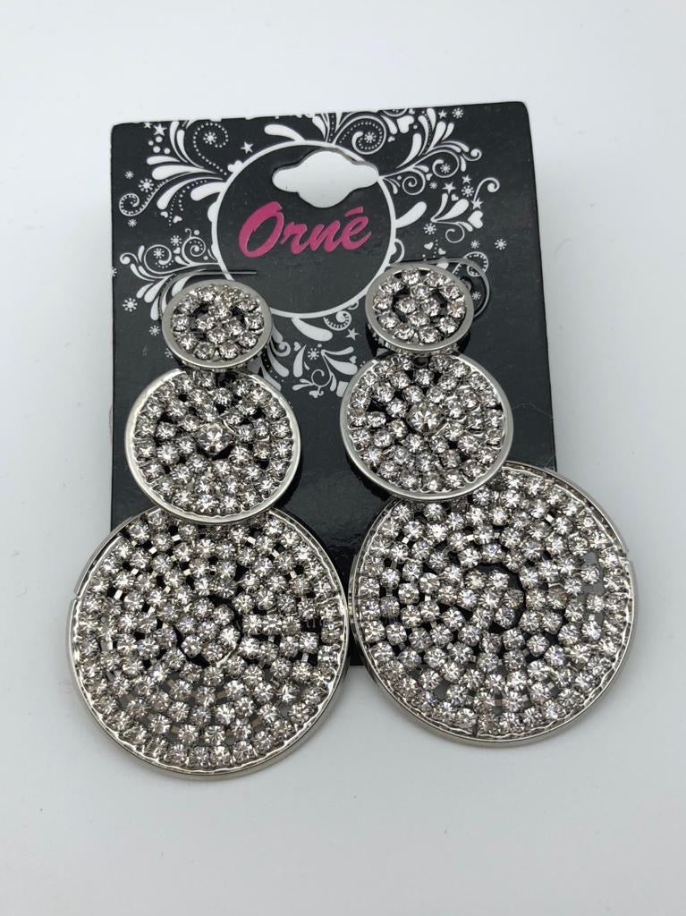 LUNA CIRCLE CHANDELIER SILVER EARRINGS image 0