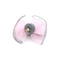 BOW POMPOM HAIR CLIP PINK image 0