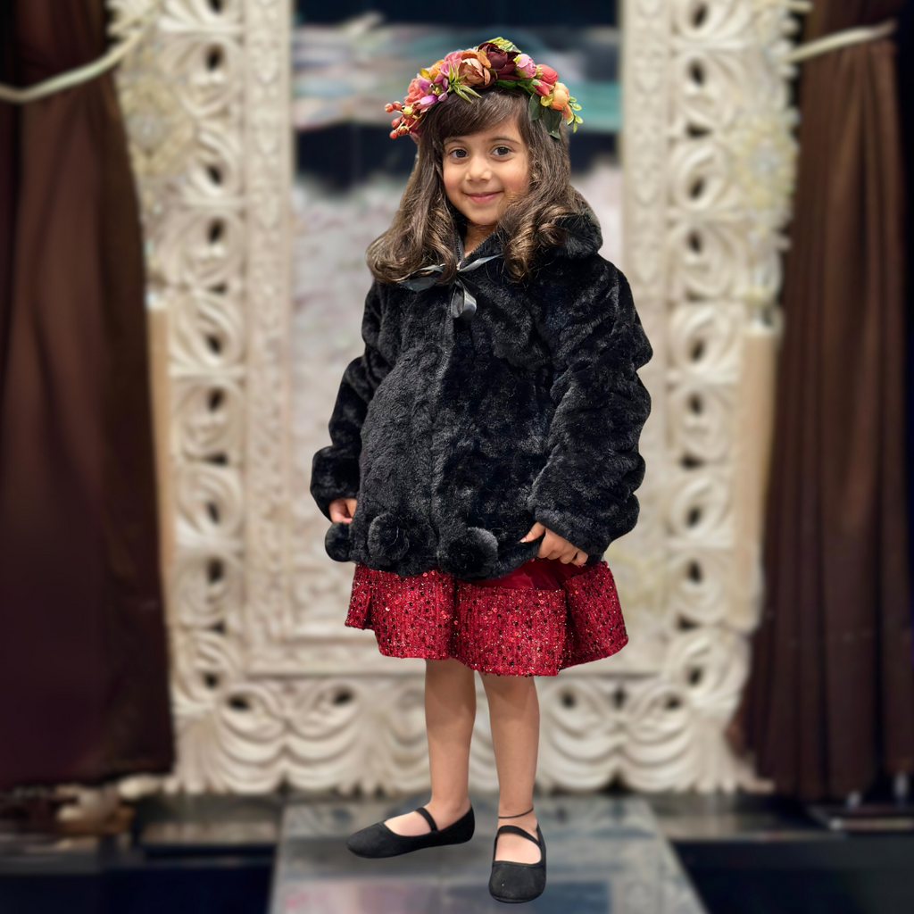 VERONICA - BLACK PLUSH FAUX FUR JACKET image 2
