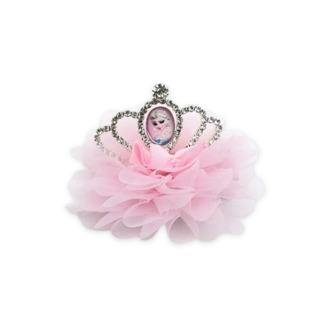 ELSA PUFFY HAIR CLIP BABY PINK image 0