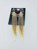 SMALL TASSEL LONG GOLD EARRINGS image 0