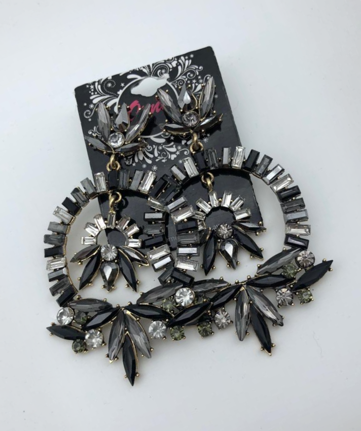 CIRCULAR DISC CHUNKY CHANDELIER EARRINGS image 1