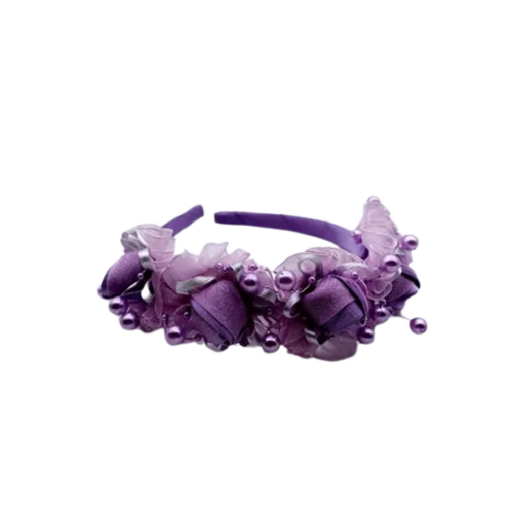 PURPLE FLORAL KIDS HEADBAND image 1
