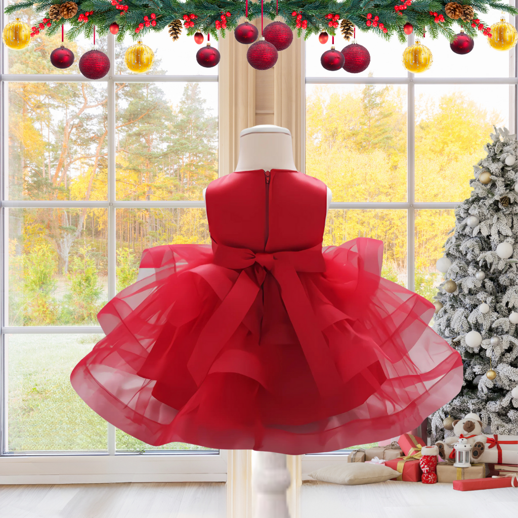 CHRISTMAS KIDS LACE GOWN EMBROIDERED BEADS image 1