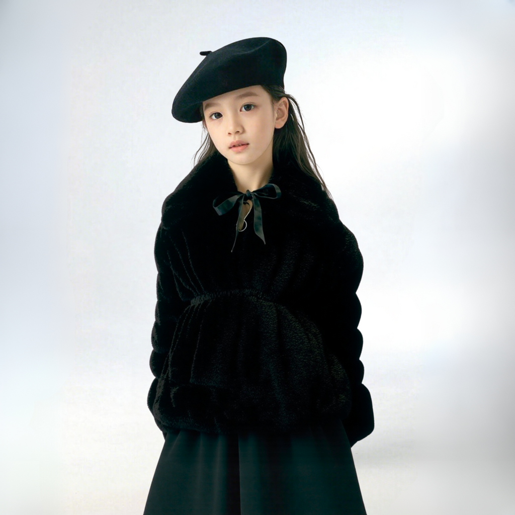 VERONICA - BLACK PLUSH FAUX FUR JACKET image 0