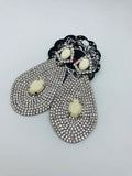 TEAR DROP CRYSTAL SILVER EARRINGS image 0
