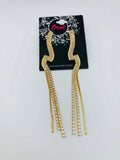 LONG STRING S-DESIGN GOLD EARRINGS image 0
