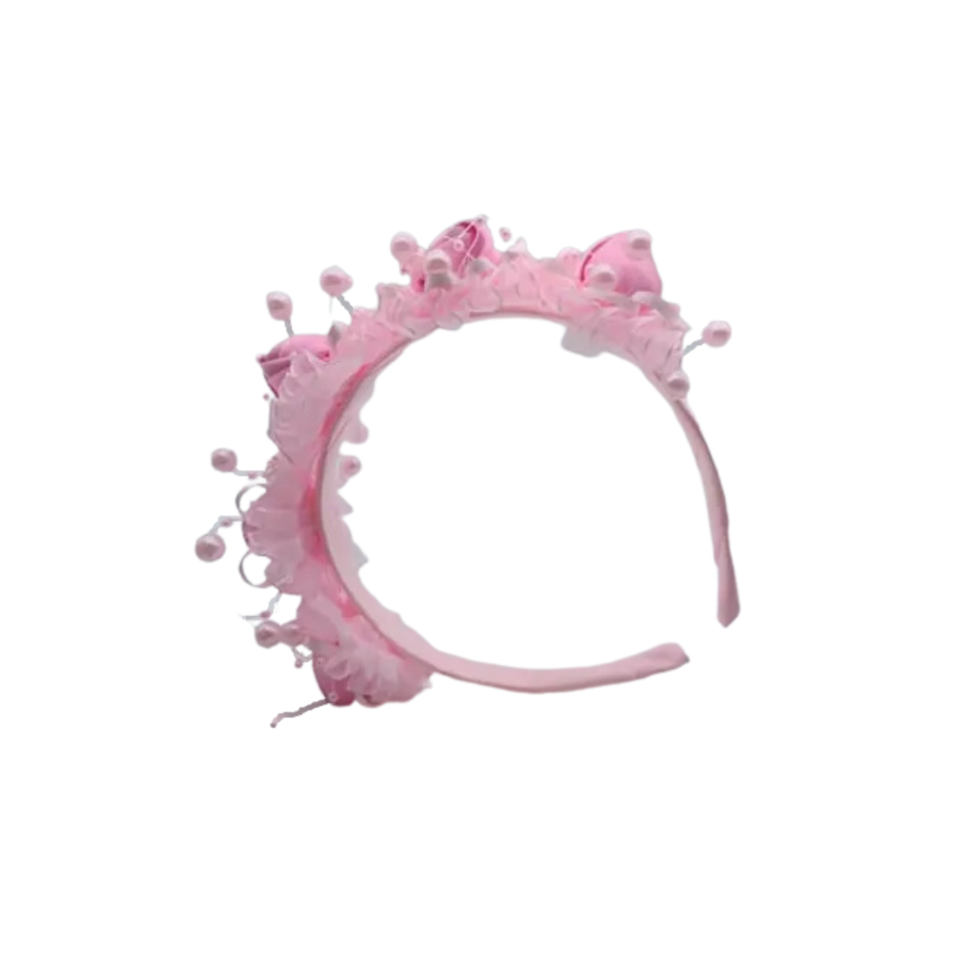PINK FLORAL KIDS HEADBAND image 0