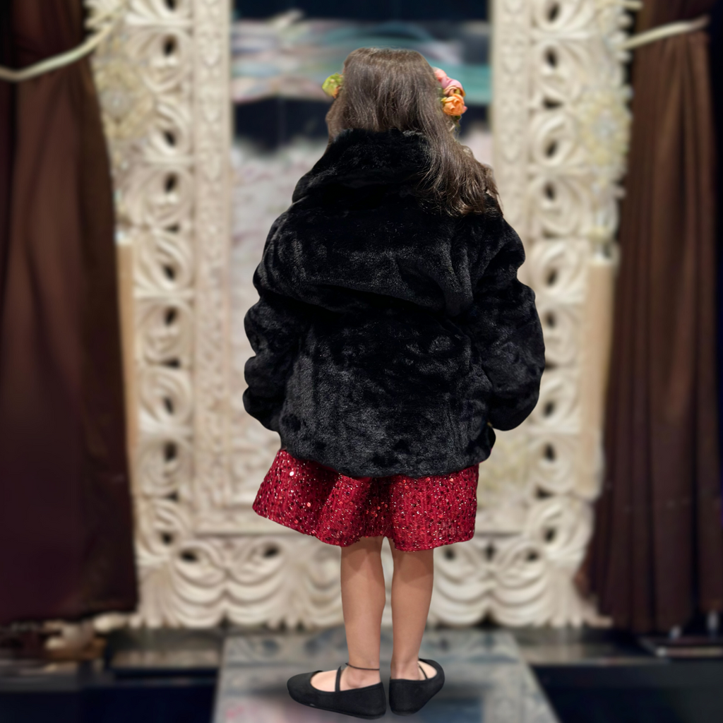 VERONICA - BLACK PLUSH FAUX FUR JACKET image 3