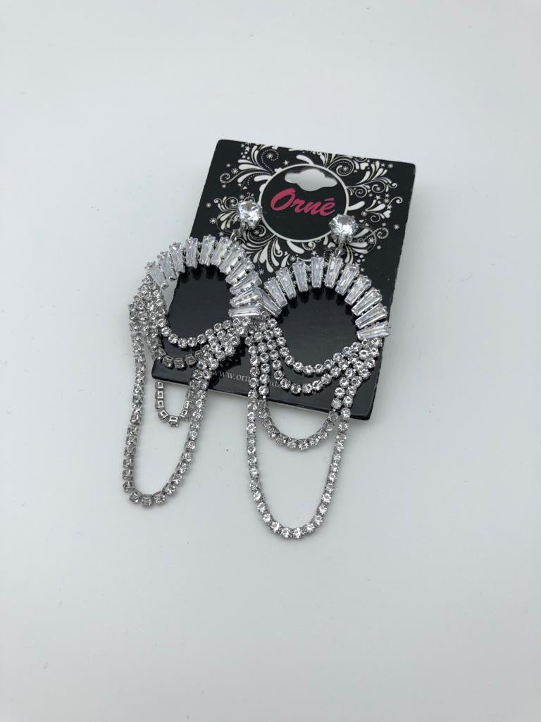 SEMI-DIAMANTE MULTI LOOPS SILVER EARRINGS image 0