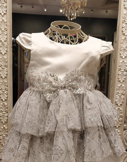 GWEN WHITE/SILVER BABY DRESS image 2
