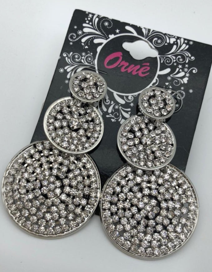 LUNA CIRCLE CHANDELIER SILVER EARRINGS image 1