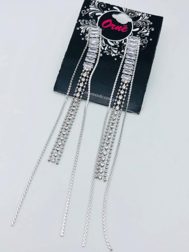 LONG CUBIC MULTI STRINGS DROP EARRINGS image 1