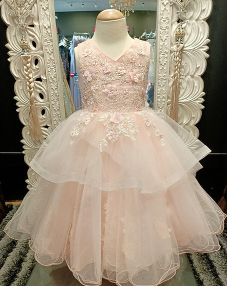 BARBARA HIGH-LOW PEACH DRESS image 8