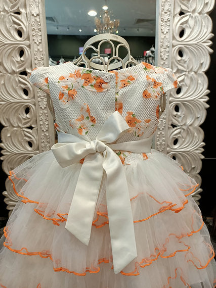 INDIA WHITE/ORANGE DRESS image 3