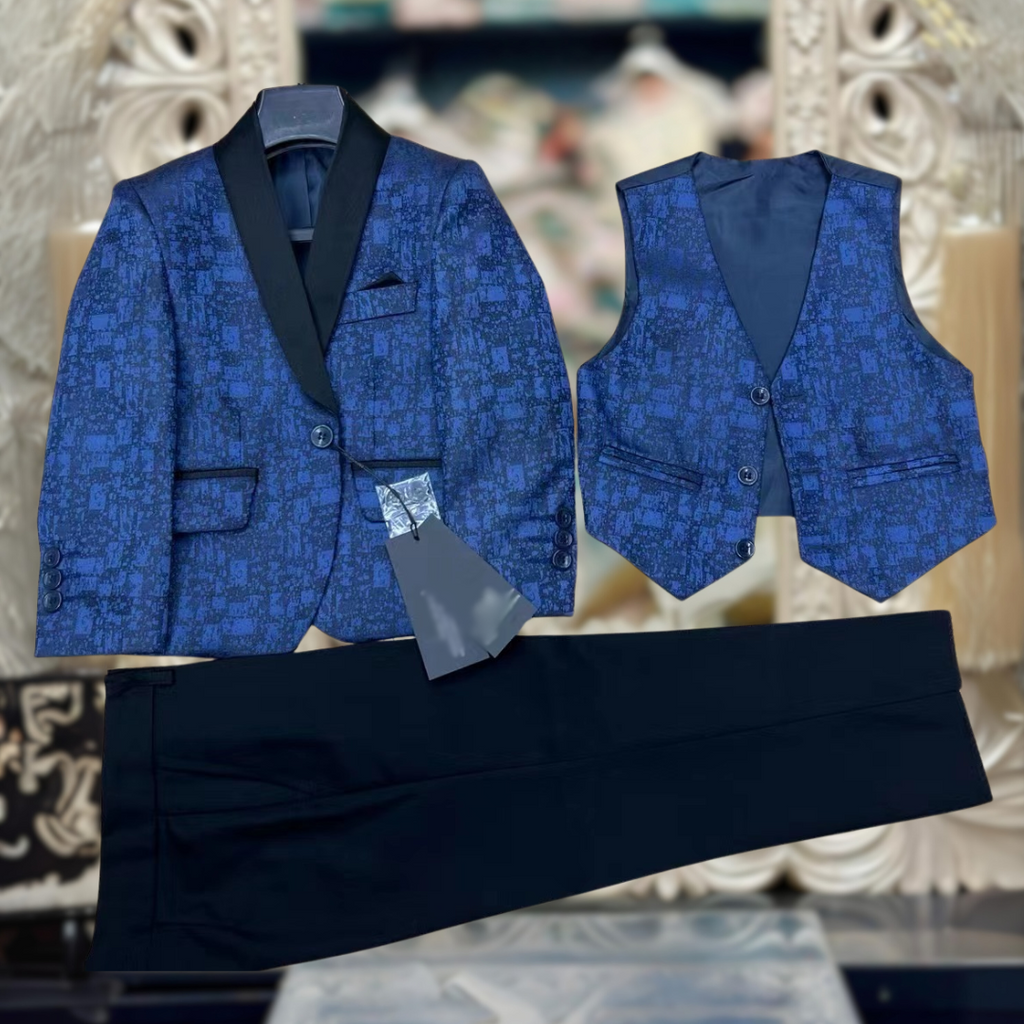 HENRY BLUE JACQUARD (3PCS SUIT) image 1