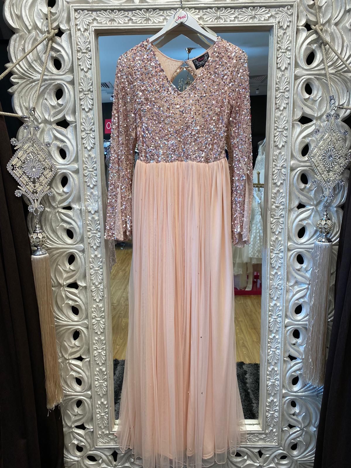 CLAIRE BLUSH LONG SLEEVE DRESS image 1