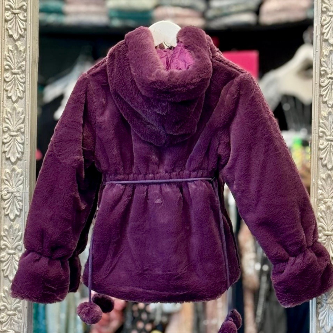 ELISA - PURPLE PLUSH FAUX FUR JACKET image 3