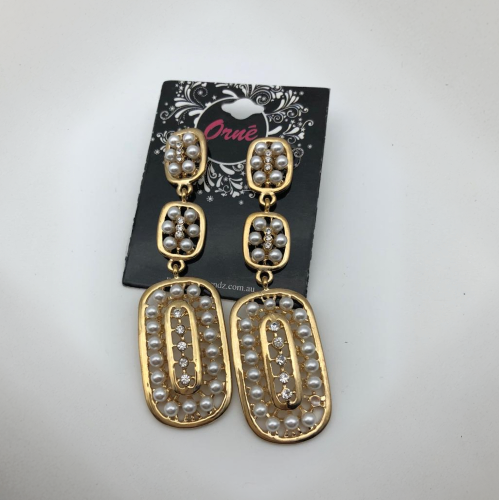 OVAL TASSEL EMBER GOLD EARRINGS image 1
