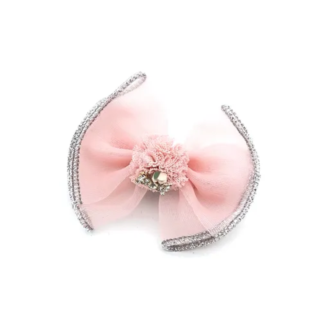 BOW POMPOM HAIR CLIP BLUSH image 0