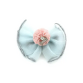 BOW POMPOM HAIR CLIP MINT image 0