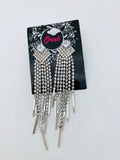SMALL TASSEL LONG SILVER EARRINGS image 0