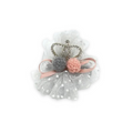 BOW POMPOM HAIR CLIP GREY image 0
