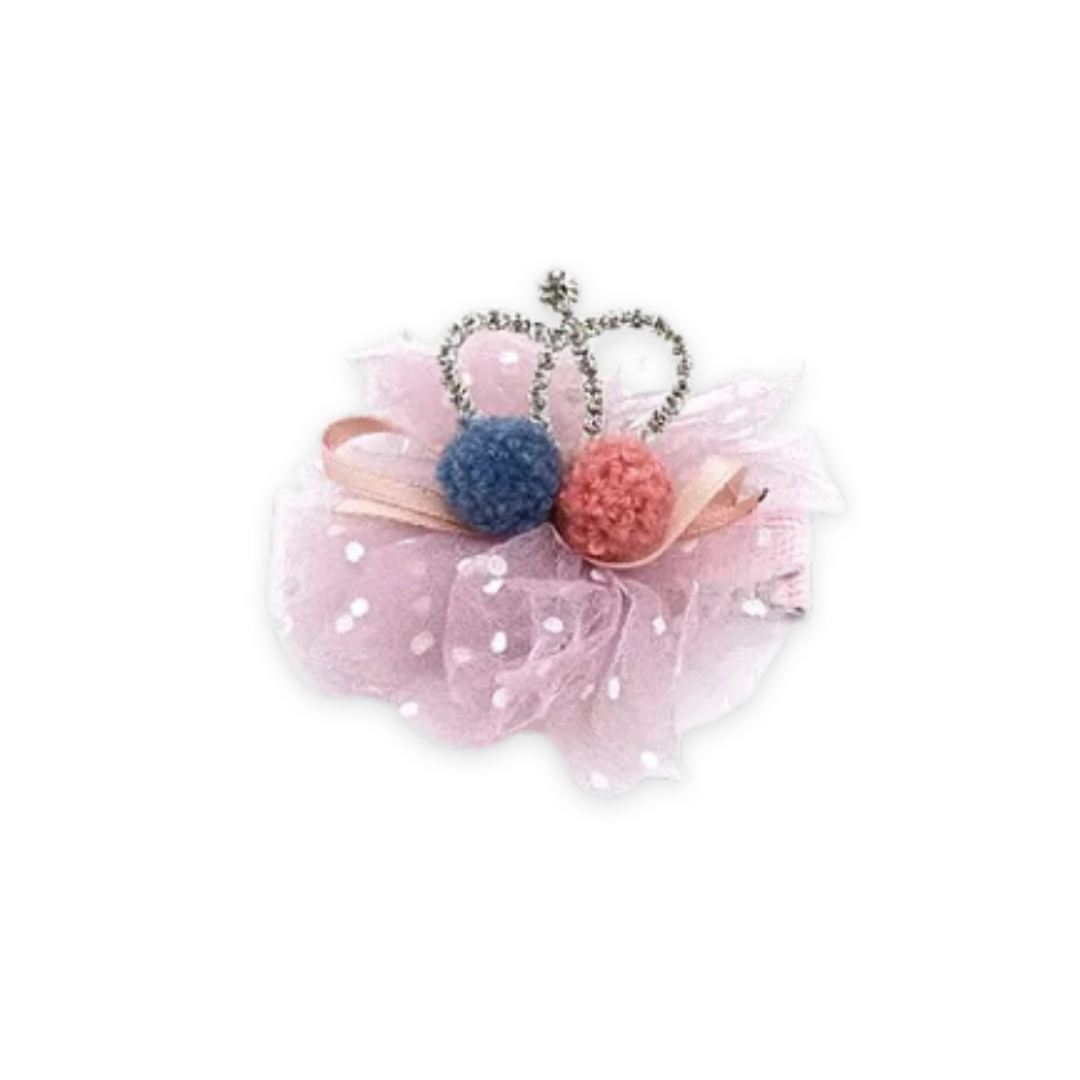POMPOM CROWN HAIR CLIP LAVENDER image 0