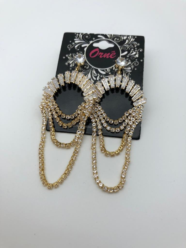 SEMI-DIAMANTE MULTI LOOPS GOLD EARRINGS image 0
