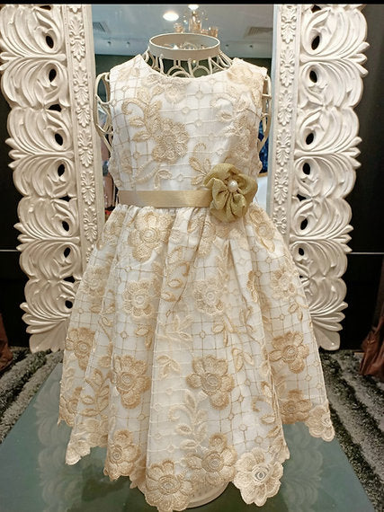EGYPT GOLD AND WHITE BABY DRESS image 1