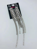 3 STRING DIAMANTE LONG EARRINGS image 0