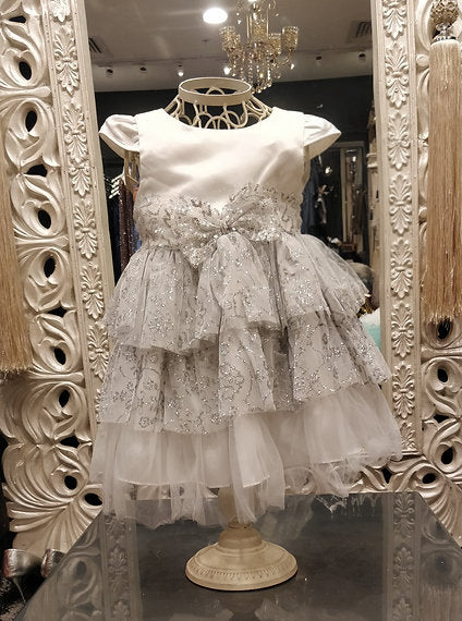 GWEN WHITE/SILVER BABY DRESS image 0