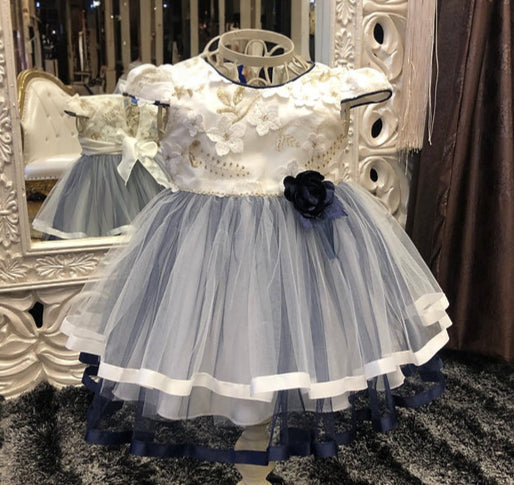 ERIN BLUE EMBROIDERY BABY DRESS image 0